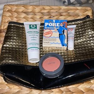 Makeup bag and products